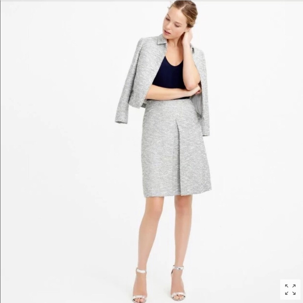 J.Crew- Tweed Pleat A-Line Skirt - Size 0
